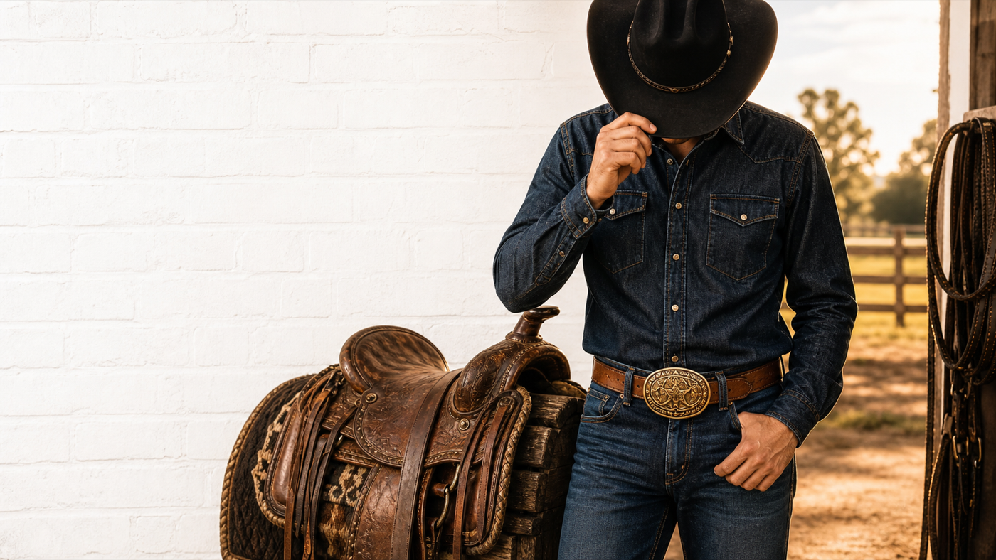 Homem com roupa country